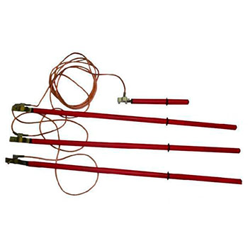 Заземление переносное ЗПЛ-10-3 для ВЛ 10кВ (35 кв. мм) с 3-мя штангами (наложение с опоры) Энза (Комплект)